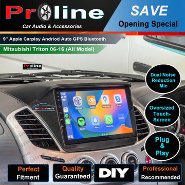 Mitsubishi Triton 2006-2016 9 GPS Bluetooth Stereo Wireless Apple Carplay Android Auto