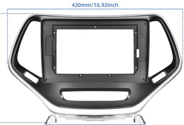 Jeep Cherokee 2015-2022 stereo facia 10 inch android Double din 2 din fascia frame surround