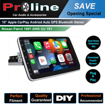 Nissan Patrol 1997-2009 GU Y61 10 GPS Bluetooth Wireless Apple CarPlay Android Auto Stereo