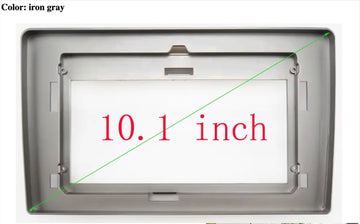 A 10.1 inch iron gray stereo facia frame suitable for Toyota Hiace 2005-2019 vehicles.