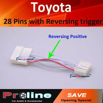 Fit Toyota 28 pins add reverse camera plug adaptor male reverse wire trigger