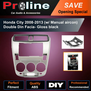 Honda City 08-13 (Manual aircon) DOUBLE 2 DIN radio facia Fascia Dash Panel