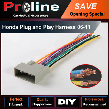 Honda Civic CRV Accord Stereo Radio Wiring Harness Plug and play Lead loom Wire