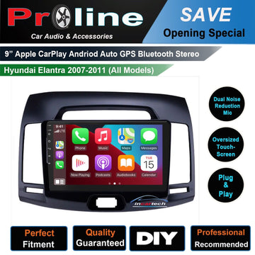 Hyundai Elantra 2007-2011 GPS Bluetooth Apple CarPlay Android Auto USB Stereo Screen
