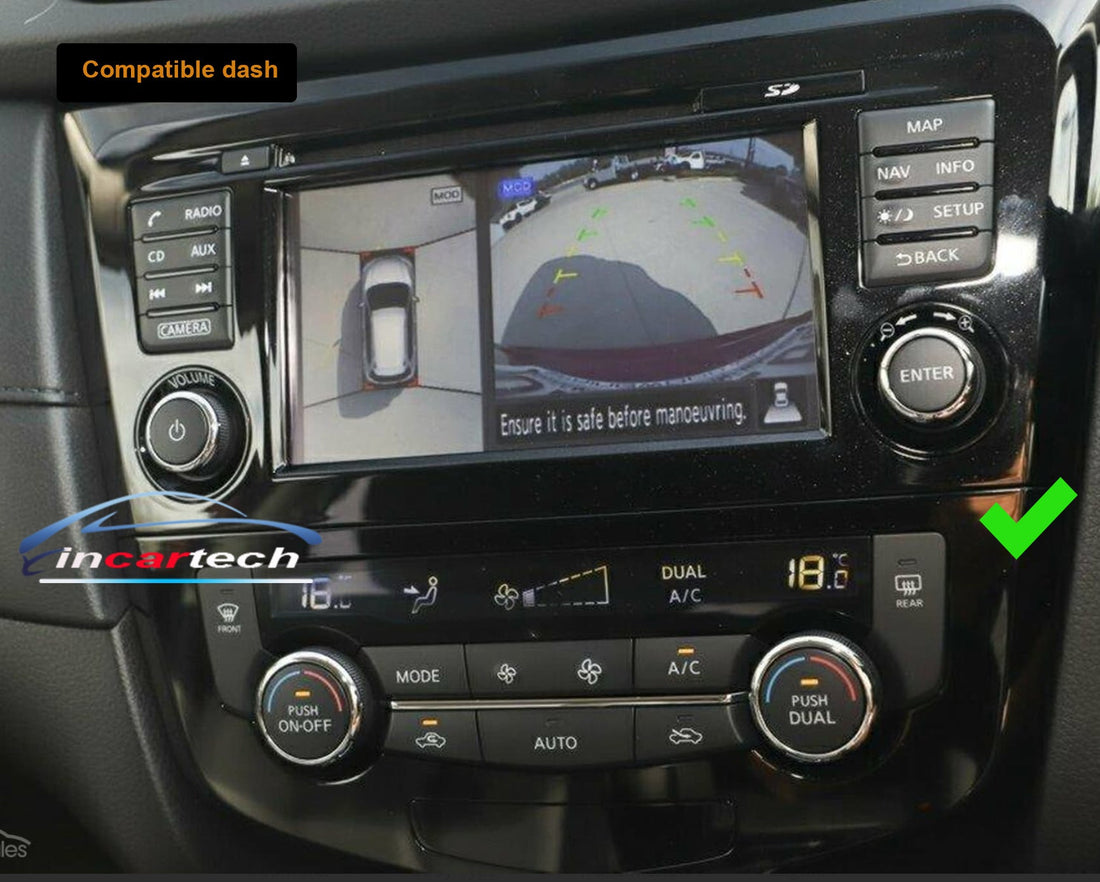 Nissan Xtrail 2014-2020 GPS Wireless Apple CarPlay Android Auto stereo DSP Support 360
