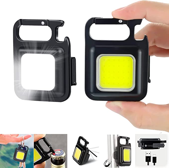 Portable COB LED Work Light USB Rechargeable Flashlight Magnetic Base Worklight Camping Light Pocket Emergency Light Mini Torch