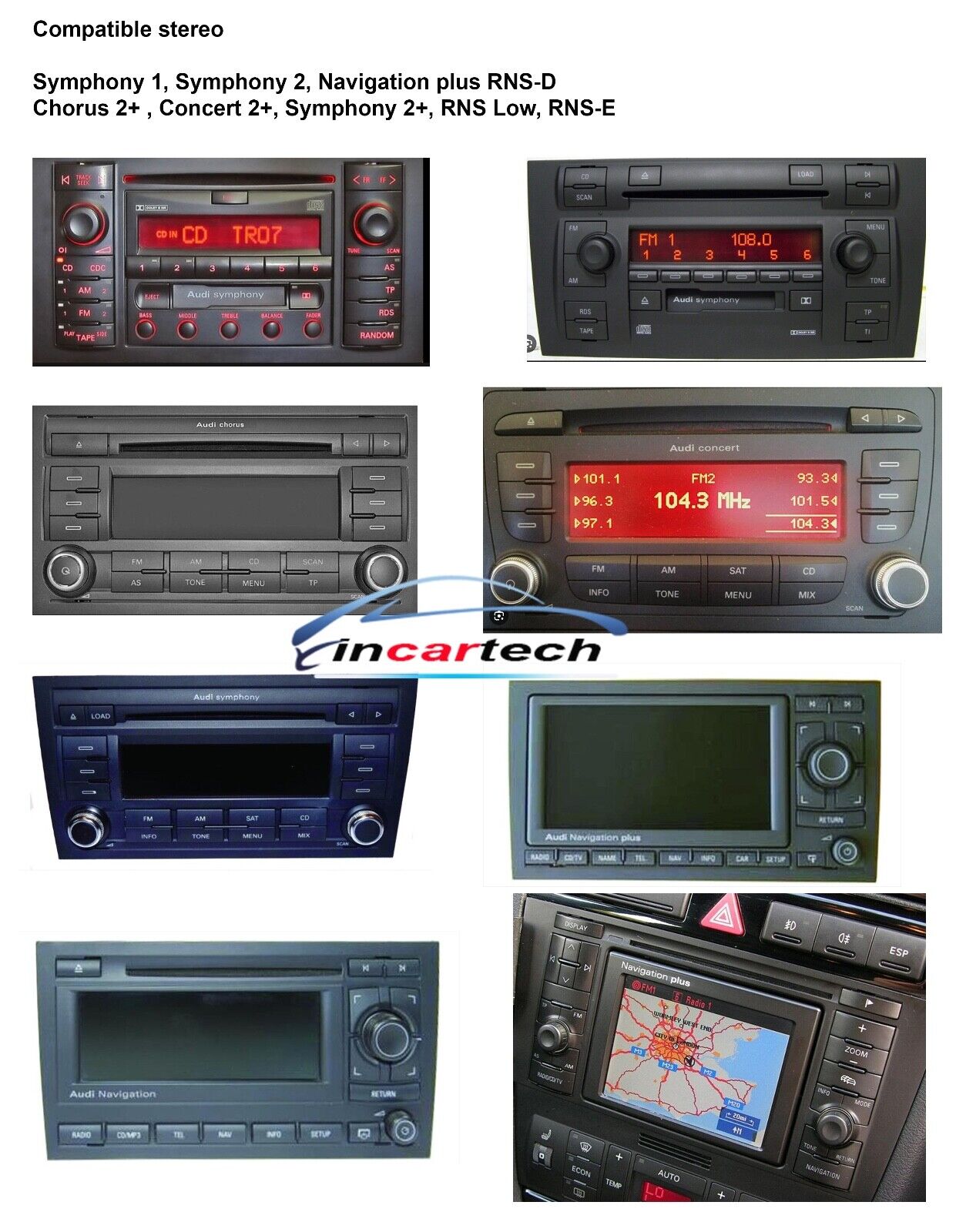 Audi A4 B6, B7 2001-2008 GPS 9 inch Touchscreen Bluetooth Stereo Wireless Apple Carplay Android Auto