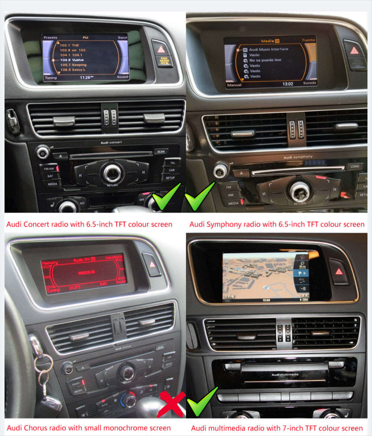 Audi Q5 2008-2017 type 8R 10.25 inch touchscreen aftermarket upgrade Car stereo wireless Carplay and wireless android auto