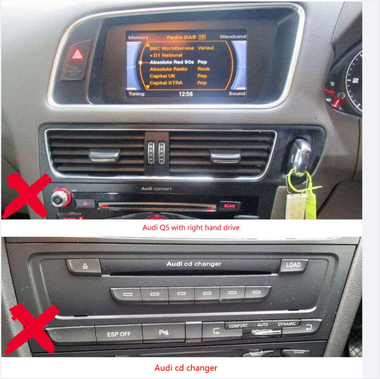 Audi Q5 2008-2017 type 8R 10.25 inch touchscreen aftermarket upgrade Car stereo wireless Carplay and wireless android auto