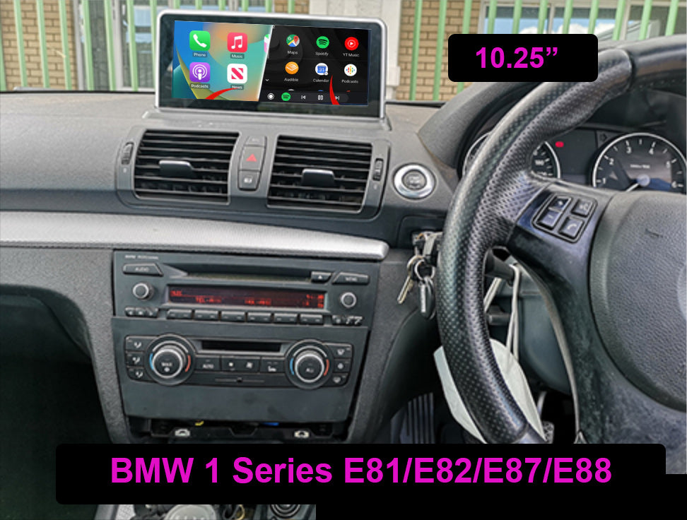 BMW 1 Series (E81/E82/E87/E88) 2004-2013 10.25 inch radio GPS Aftermarket wireless CarPlay Android Auto Head Unit Navigation Car stereo
