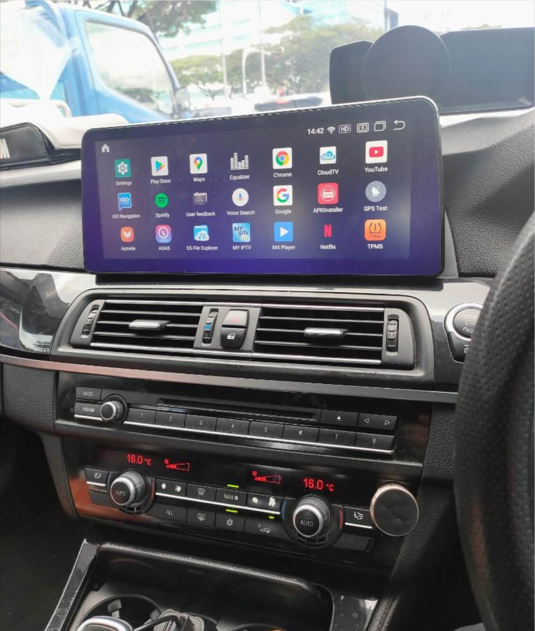 BMW 5 Series 2011-2017 (F10 F11) 12.3 inch touchscreen aftermarket screen upgrade Car stereo wireless CarPlay and wireless Android Auto