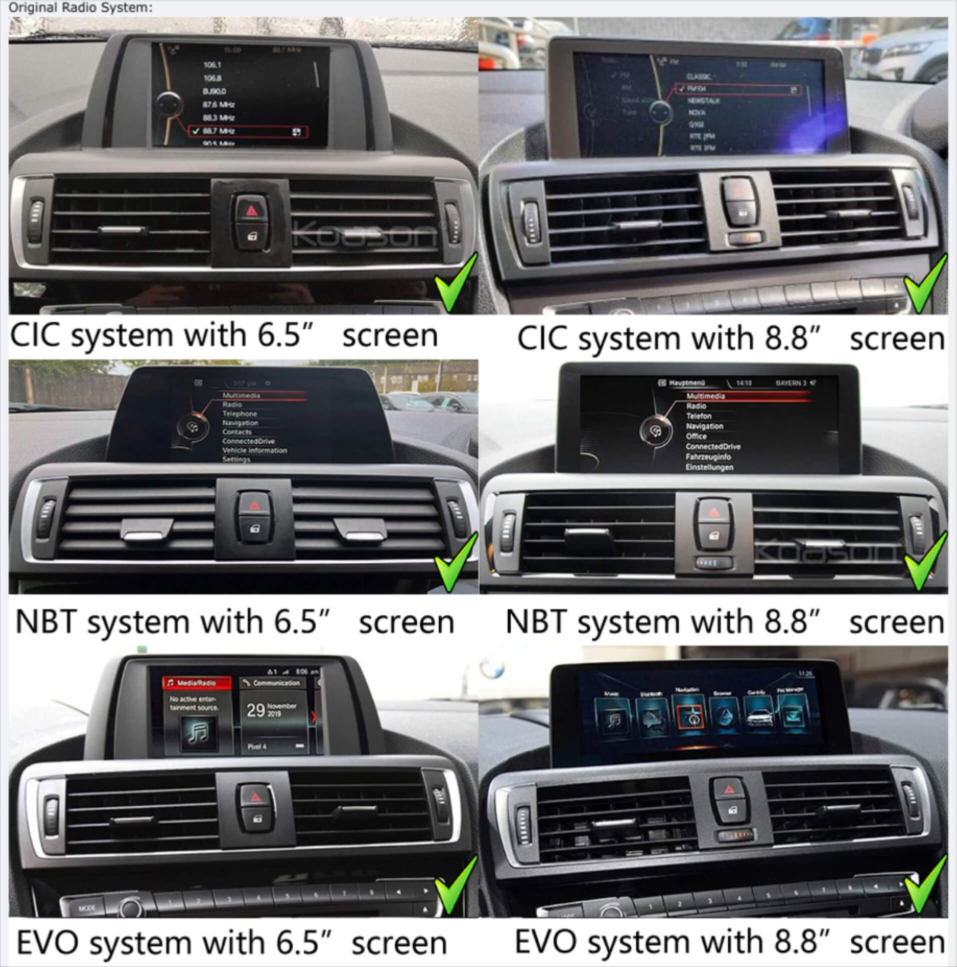 BMW Series  10.25 inch touchscreen aftermarket screen upgrade Car stereo wireless CarPlay and wireless Android Auto