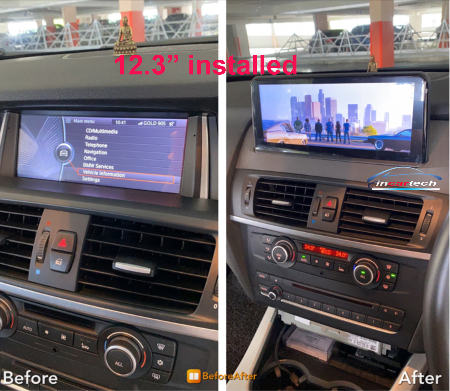 BMW x3 2011-2017 (F25) 12.3 inch aftermarket touchscreen upgrade stereo wireless CarPlay and wireless Android Auto