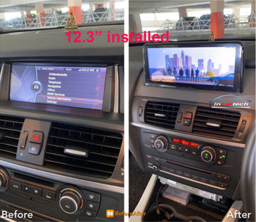 BMW x3 2011-2017 (F25) 12.3 inch aftermarket touchscreen upgrade stereo wireless CarPlay and wireless Android Auto