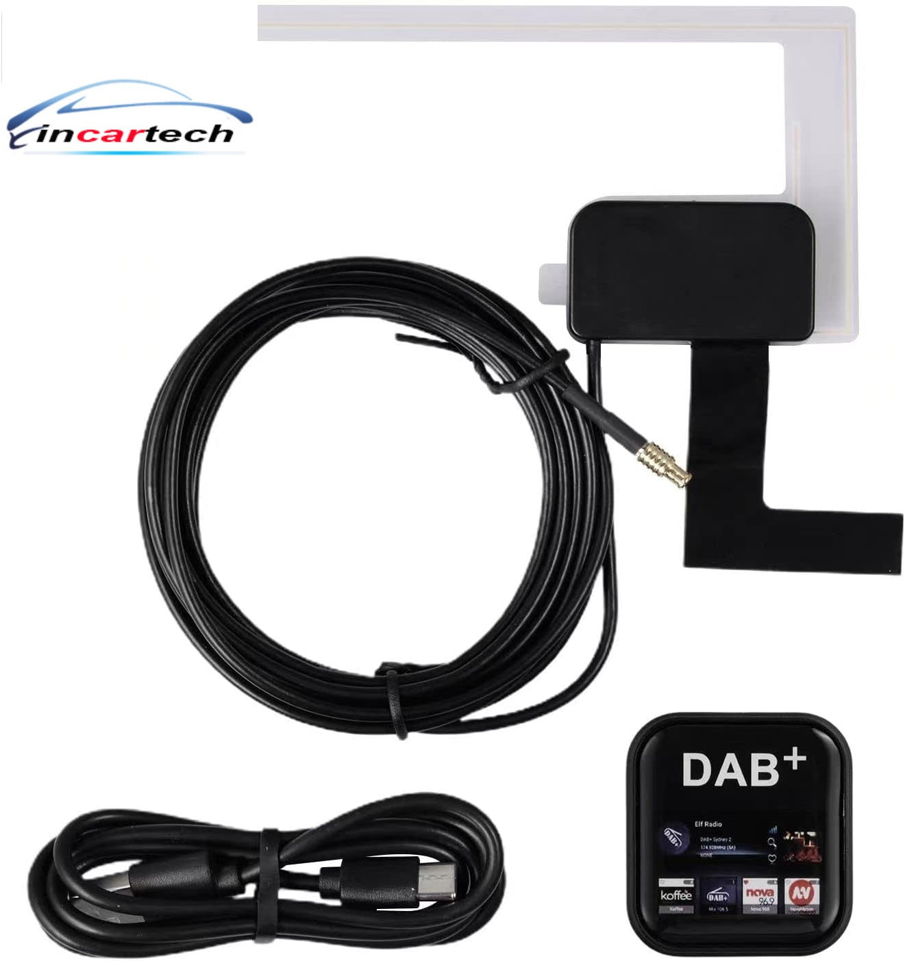 Car Radio Window Antenna Active DAB Digital Audio Broadcasting Car Window Roof Windshield Antenna Suitable for Android stereo Versions 4.1~11.0