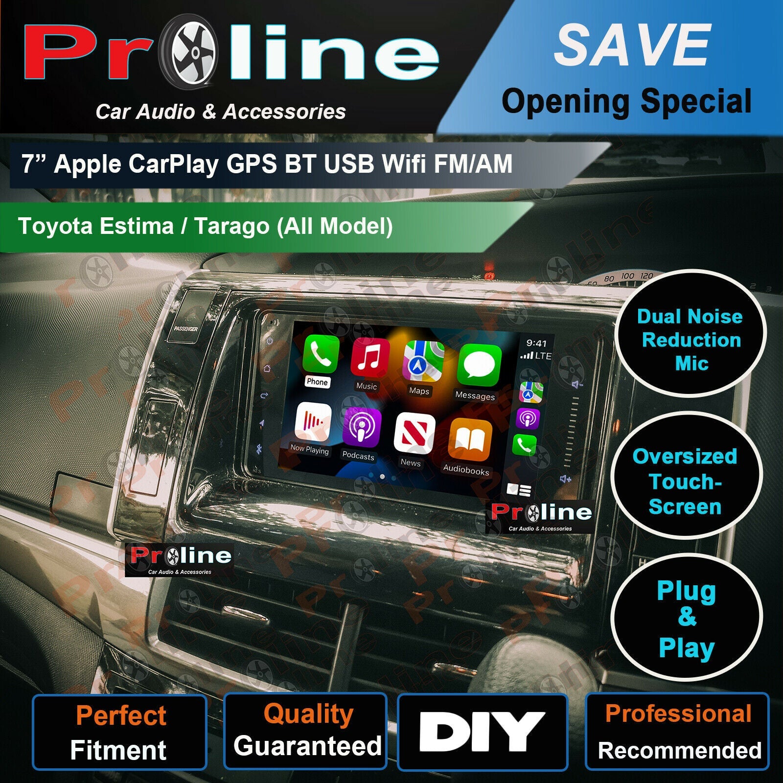 Toyota Tarago 2006-2016 GPS Bluetooth USB Apple Carplay Android auto Stereo Accessories radio