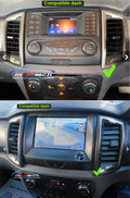 Two views of a car dashboard with a compatible dash and incartech branding.