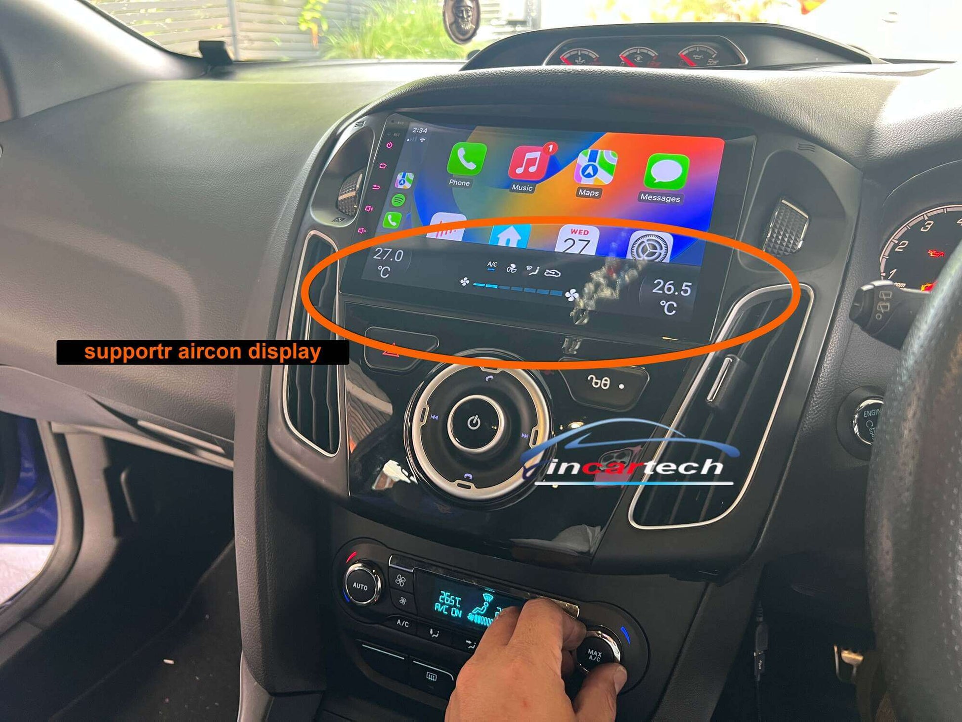 Ford Focus 2012-2014 Wireless Apple CarPlay Android Auto Radio stereo GPS Camera 9" touchscreen