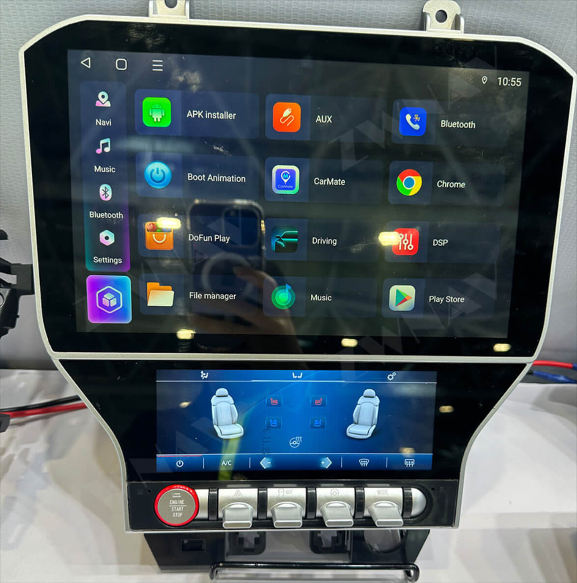 Ford Mustang 2015-2021 Dual screen 11.5+6.68 Wireless Apple CarPlay Android Auto GPS Bluetooth Digital aircon