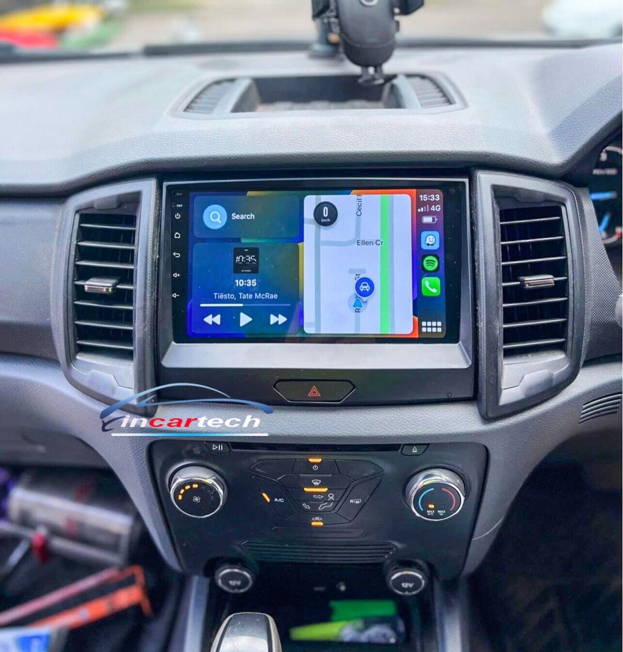 Ford Ranger 2015-2018 PX Apple CarPlay Android Auto Stereo Black Facia Radio