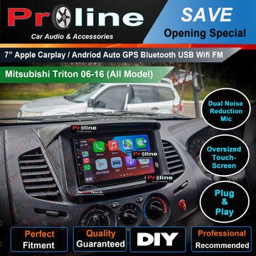 Mitsubishi Triton 2006-2016 7 GPS Satnav Bluetooth Stereo Wireless Apple Carplay Android Auto