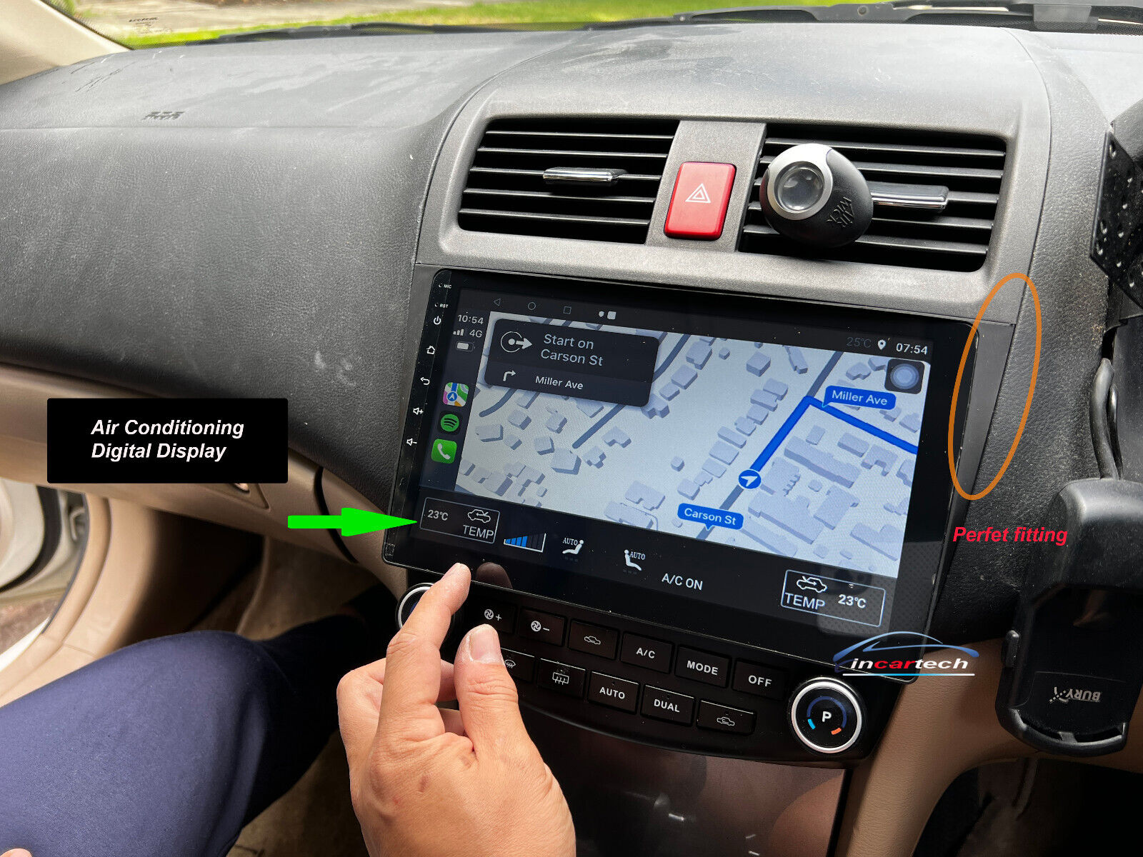 Honda Accord 2003-2007 10" GPS wireless Apple CarPlay Android Auto HeadUnit screen