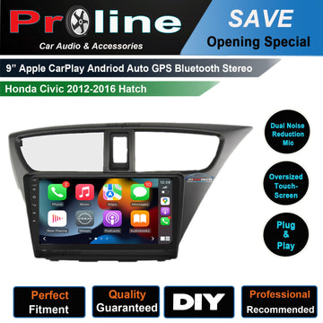 Honda Civic 2012-2016 hatch 9 Touchscreen GPS wireless CarPlay Android Auto HeadUnit screen