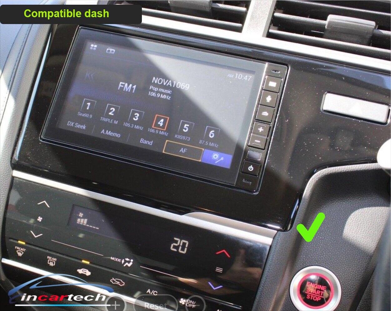 Honda Jazz 2014-2020 GF 10 inch wireless apple Carplay Android Auto GPS Radio Stereo