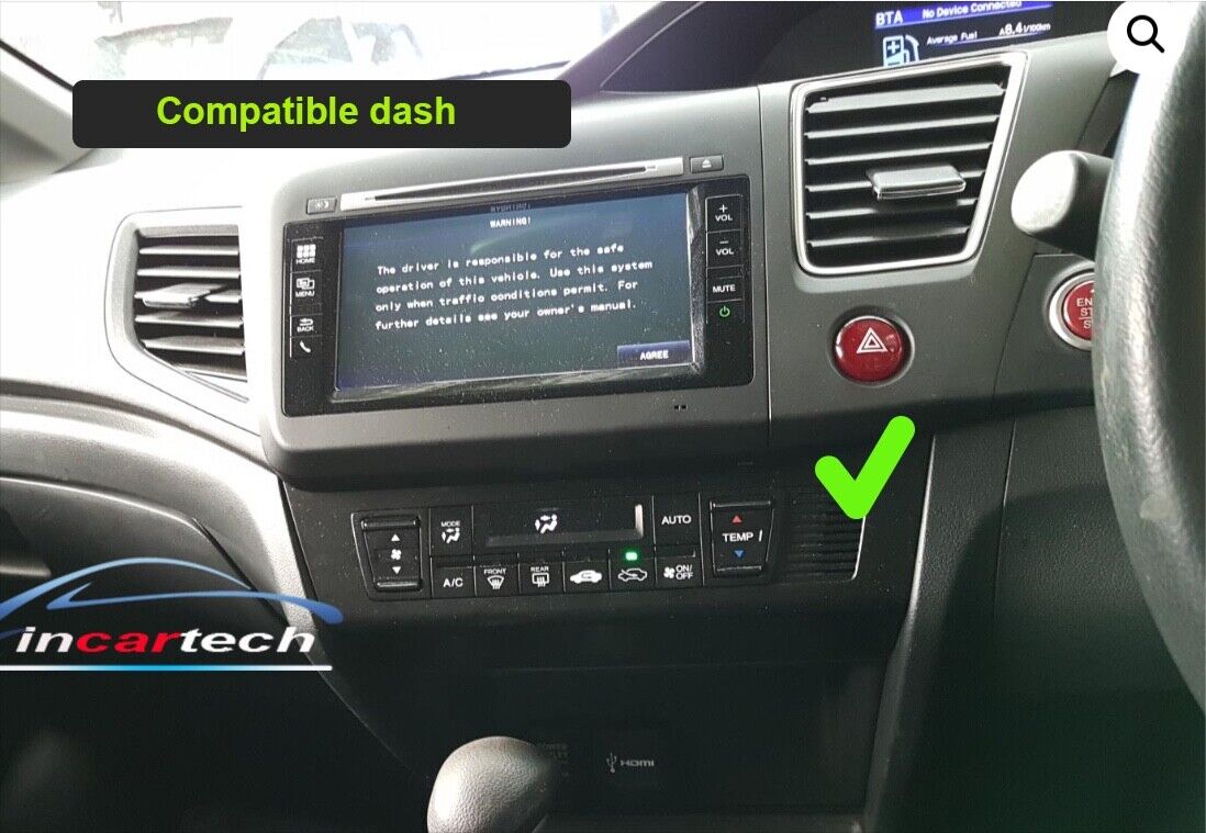 Honda civic 2012-2016 Sedan 9" GPS wireless Apple CarPlay Android Auto Satnav