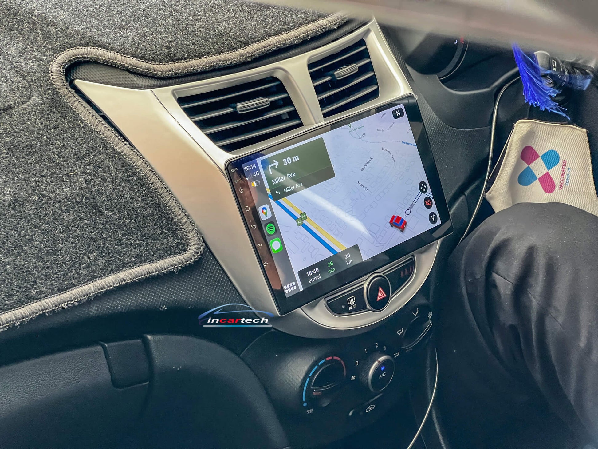Hyundai Accent 2011-2019 GPS Bluetooth HF Music Strem Apple CarPlay Android Auto USB