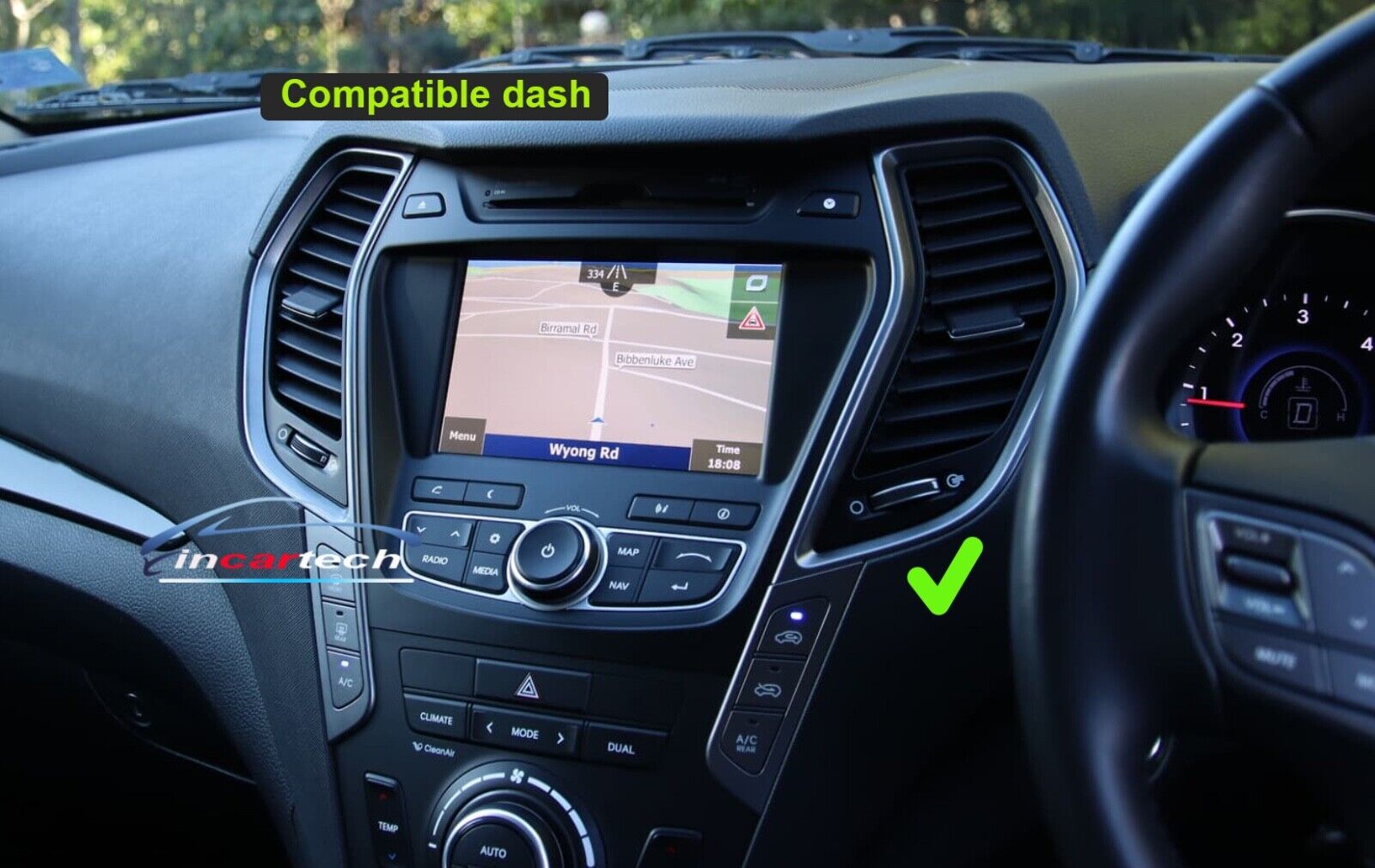 Hyundai Santa Fe 2013-2017 GPS BT wireless Apple CarPlay Android Auto USB Stereo 9"