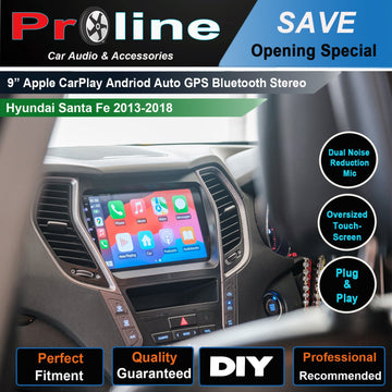 Hyundai Santa Fe 2013-2018 GPS BT wireless Apple CarPlay Android Auto Stereo 9