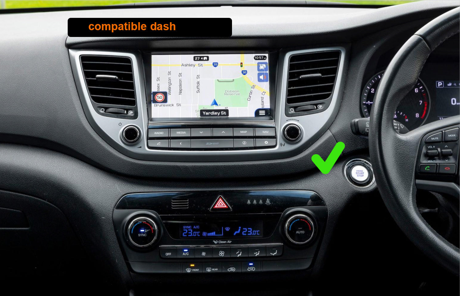 Hyundai Tucson 2015-2018 wireless apple carplay android auto GPS Bluetooth Stereo