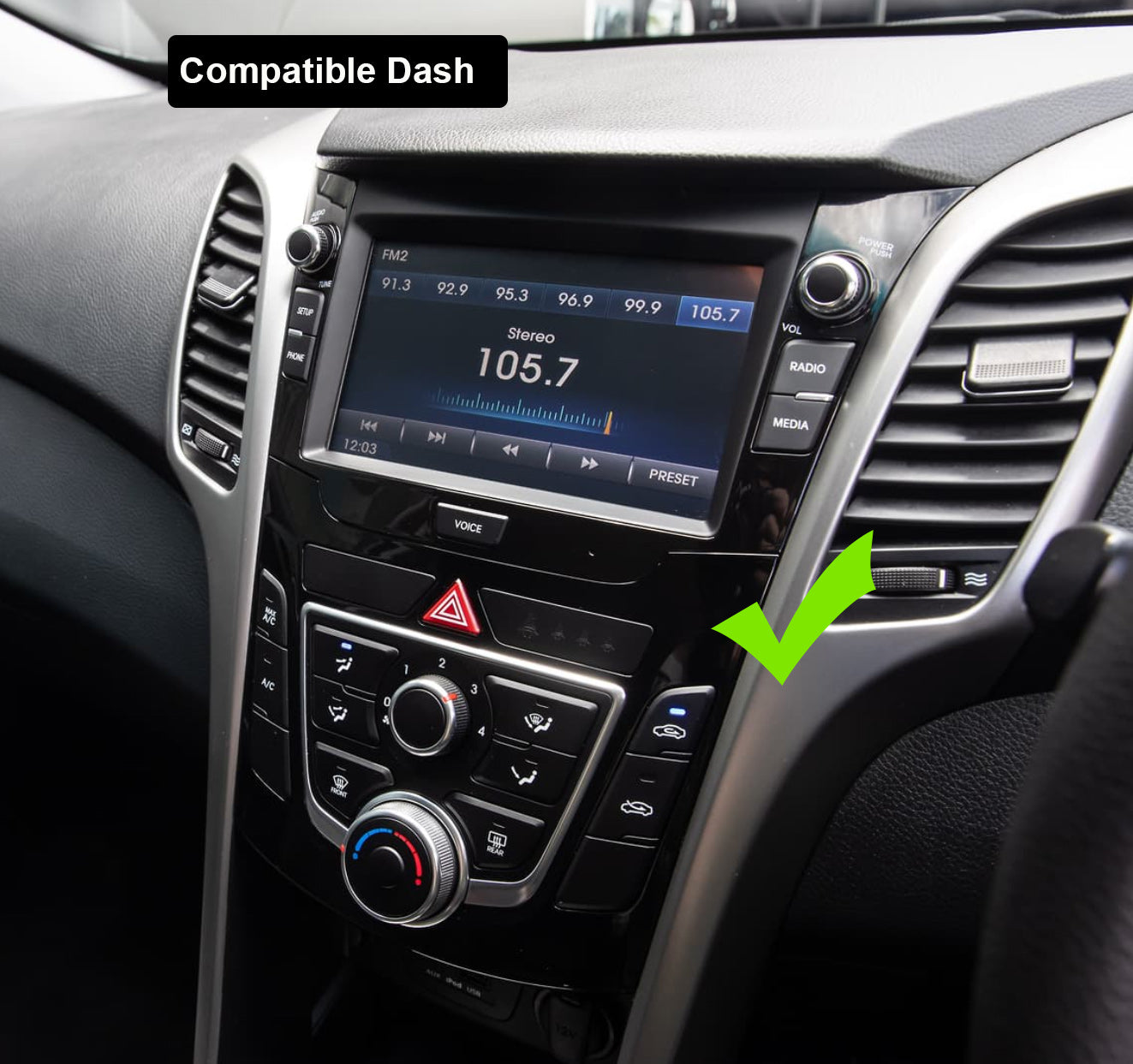 Hyundai i30 2013-2016 GPS Bluetooth Apple CarPlay Android Auto USB Stereo 7" Screen