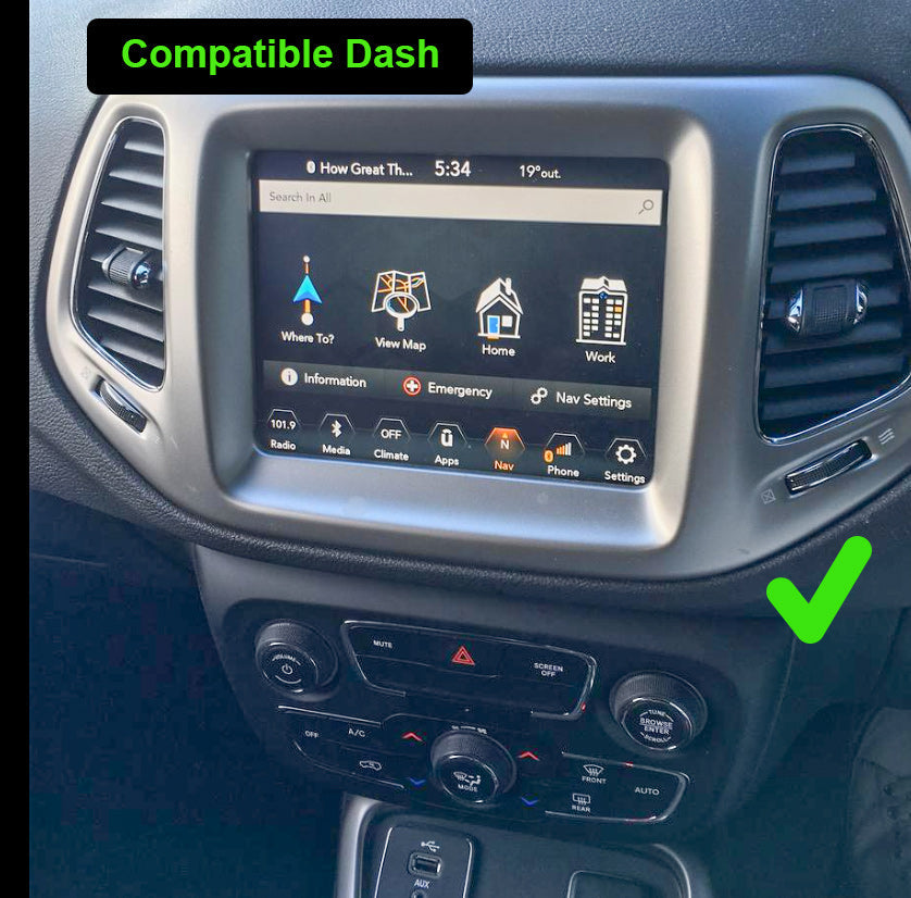 Jeep Compass 2016-2019 10.4 Tesla Style Wireless Apple CarPlay Android Auto Radio upgrade