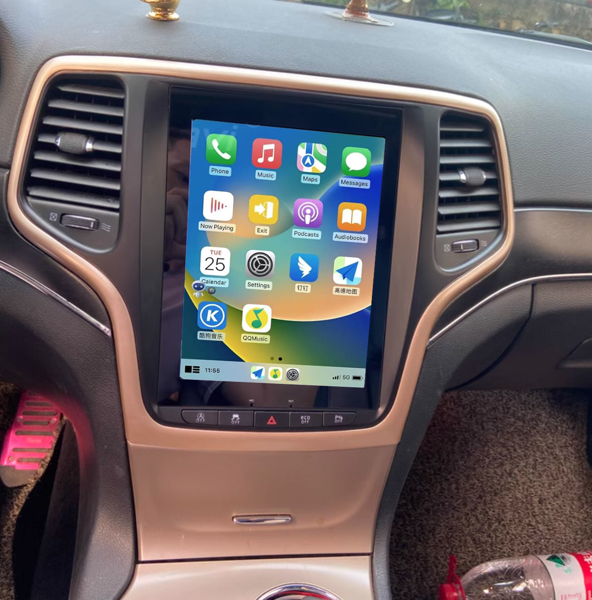 Jeep Grand Cherokee 2011-2013 10.4 Tesla Style Wireless Apple CarPlay Android Auto Radio upgrade