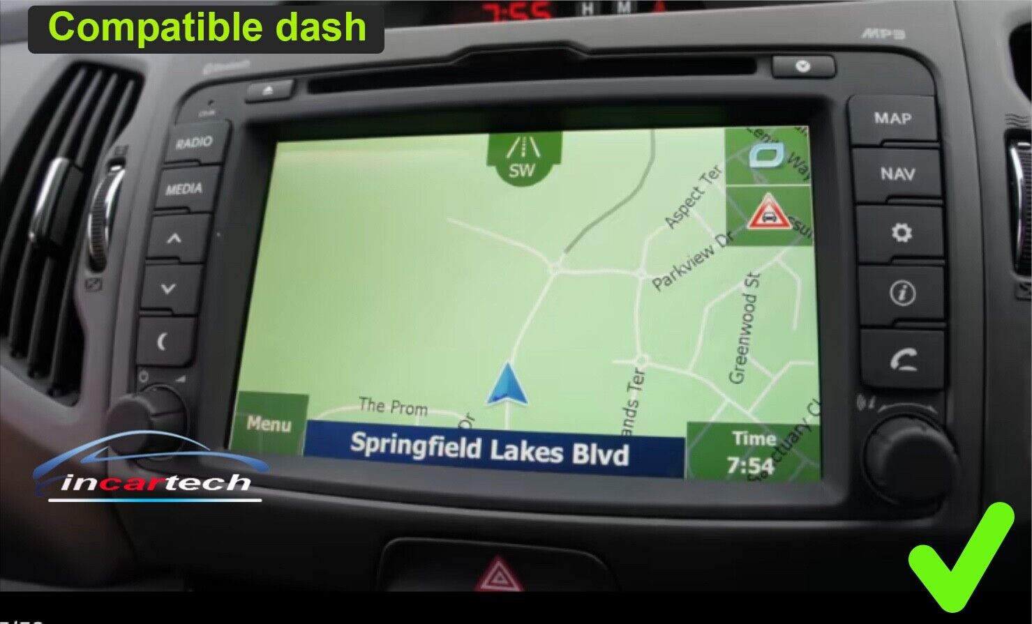 Kia Sportage 2010-2015 Wireless Apple CarPlay Android auto GPS Bluetooth Stereo