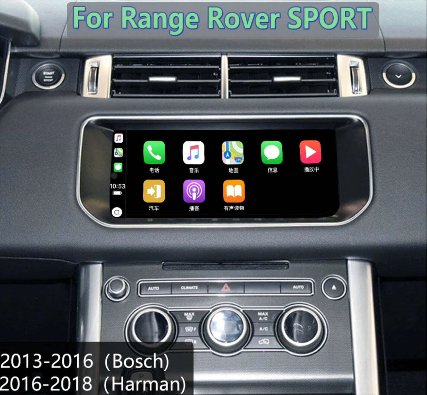 Land Rover Ranger Rover Sport 2013-2018 10.25 inch touchscreen aftermarket upgrade Car stereo wireless CarPlay and wireless Android Auto