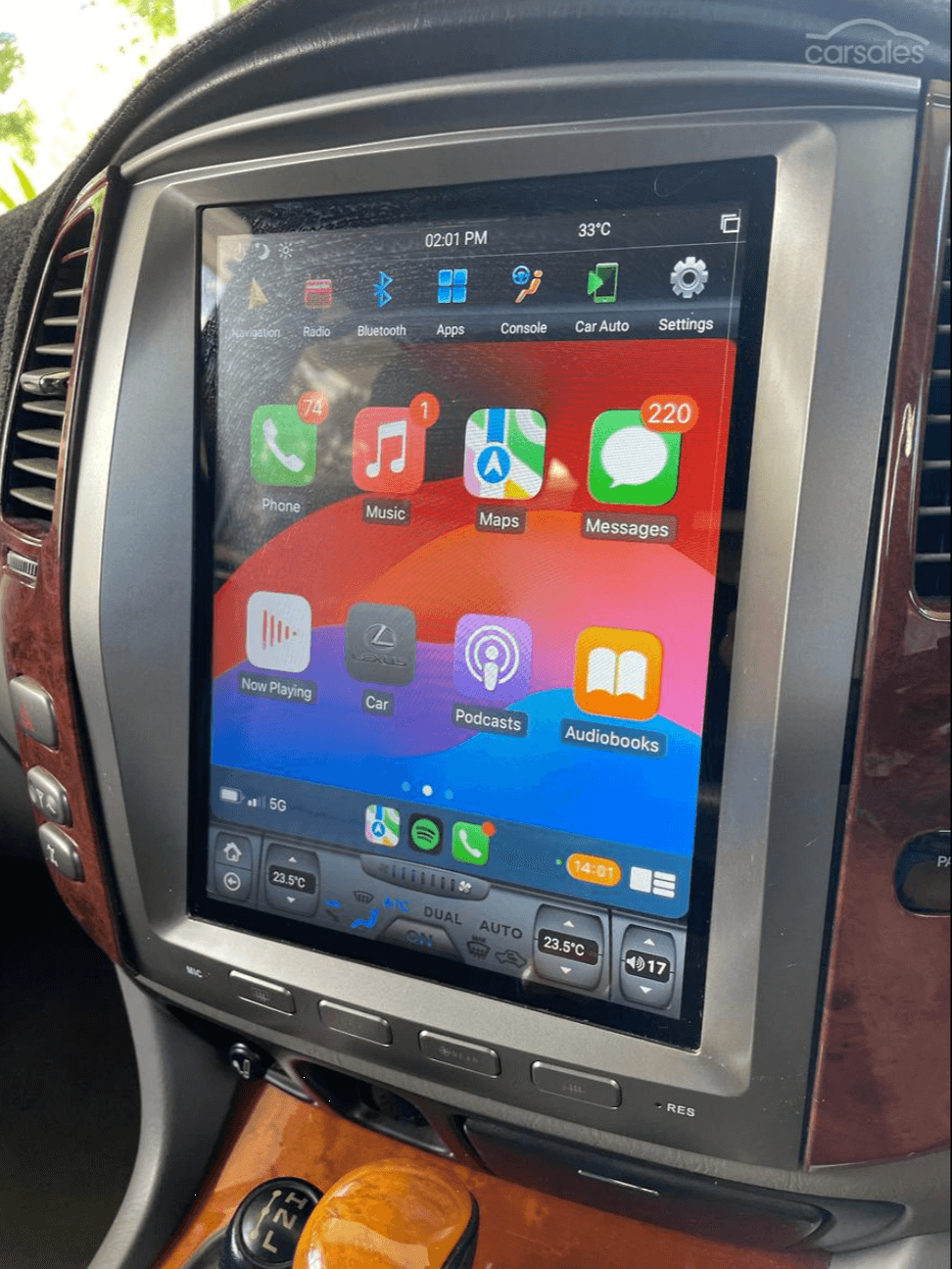 Lexus LX570 2001-2007 GPS 12.1Tesla Style touchscreen Wireless CarPlay Android Auto stereo