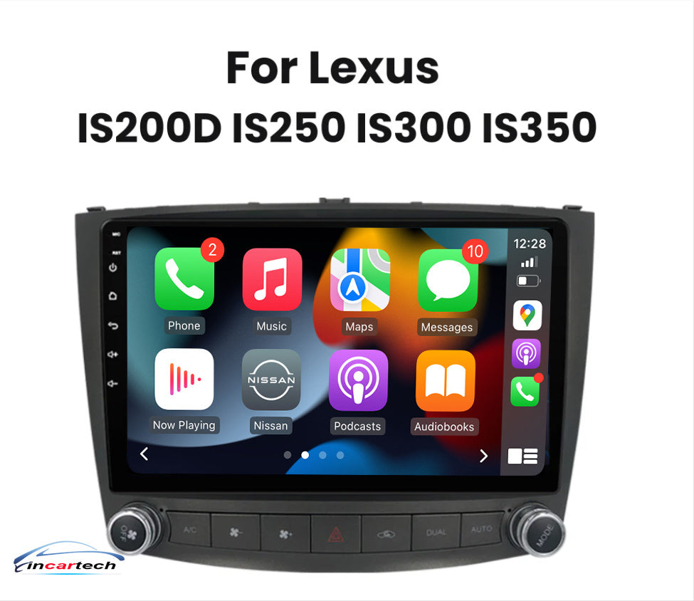 Lexus is250 2006-2013 10.1 inch aftermarket touchscreen upgrade stereo wireless CarPlay and wireless Android Auto