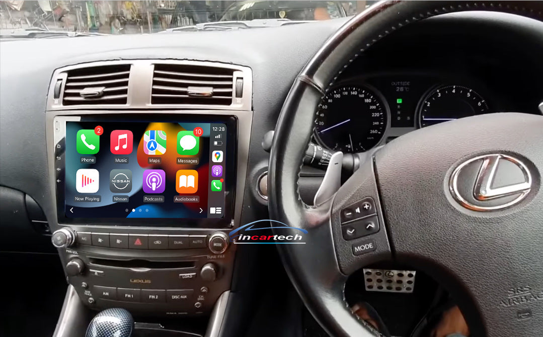 Lexus is250 2006-2013 10.1 inch aftermarket touchscreen upgrade stereo wireless CarPlay and wireless Android Auto