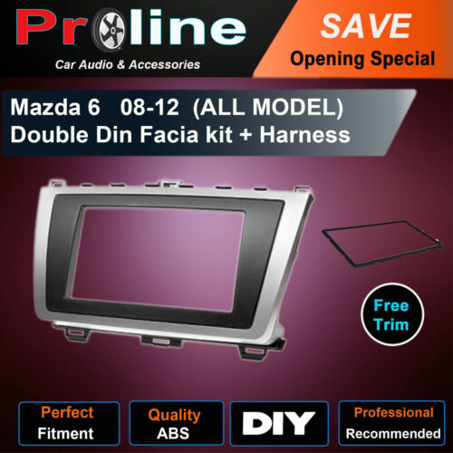 For Mazda 6 2008-2012 Radio Stereo double DIN Facia Dash Panel Trim kit install