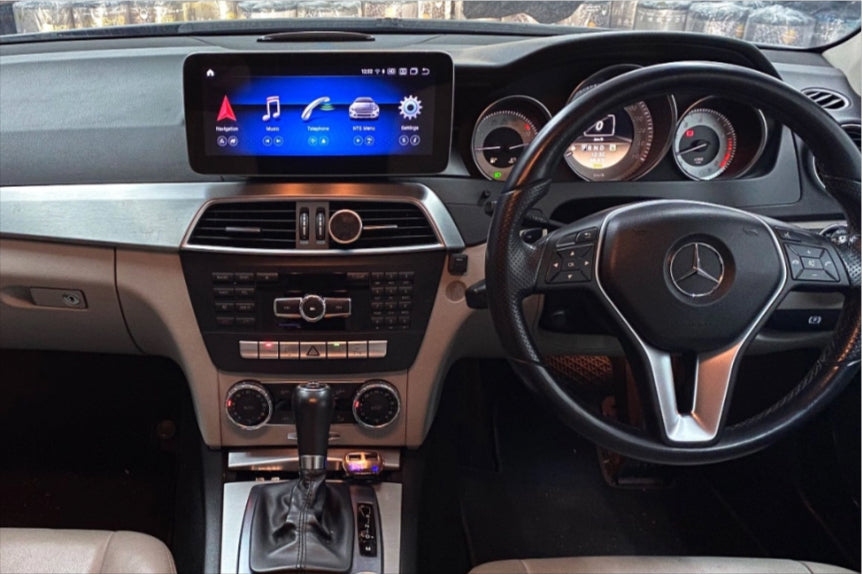 Mercedes Benz C-Class 2012-2014 W204 10.25 inch touchscreen aftermarket screen upgrade Car stereo wireless CarPlay and wireless Android Auto