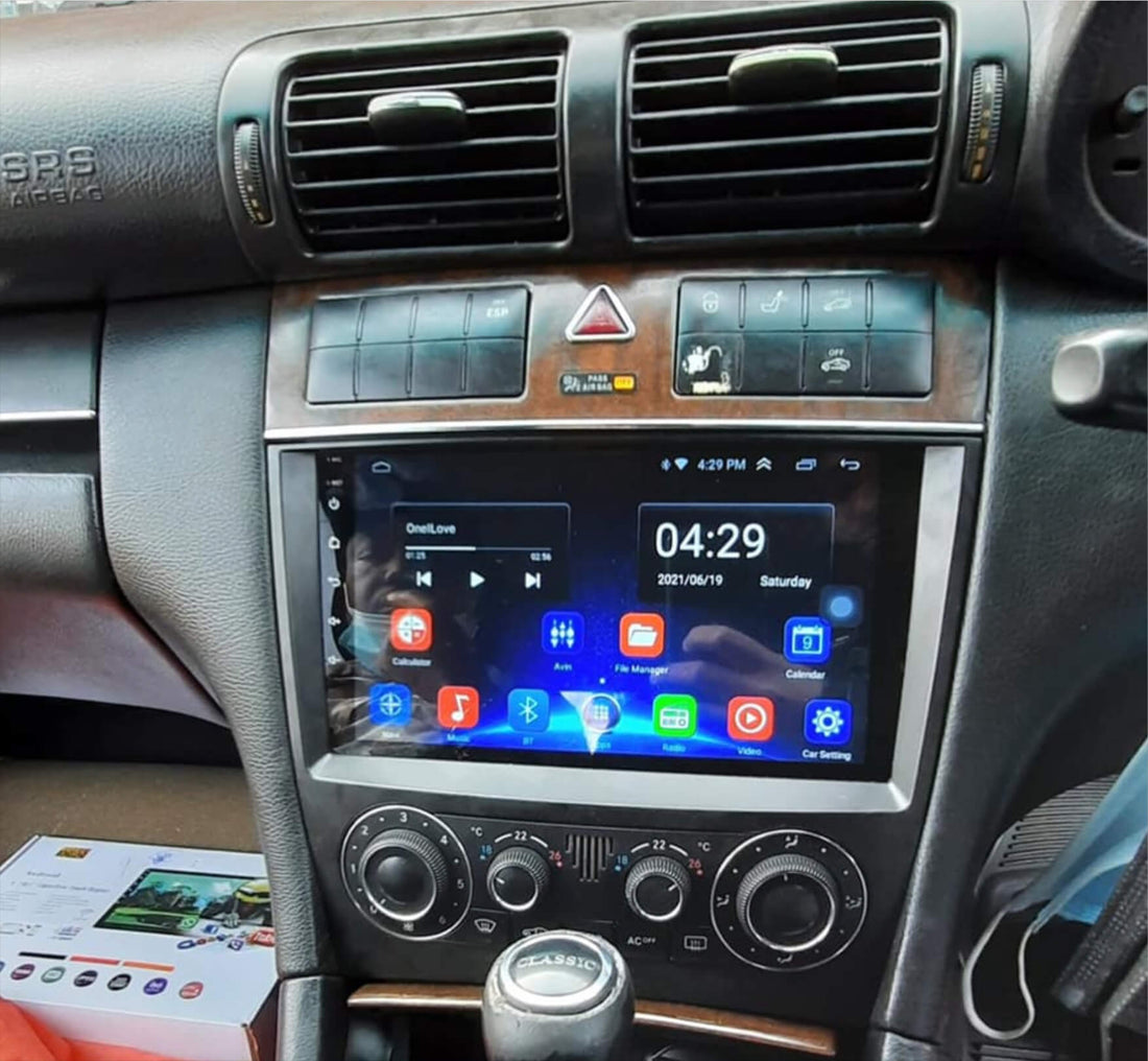 Mercedes Benz C-Class W203 2004-2006 9 inch touchscreen aftermarket screen upgrade Car stereo wireless CarPlay and wireless Android Auto