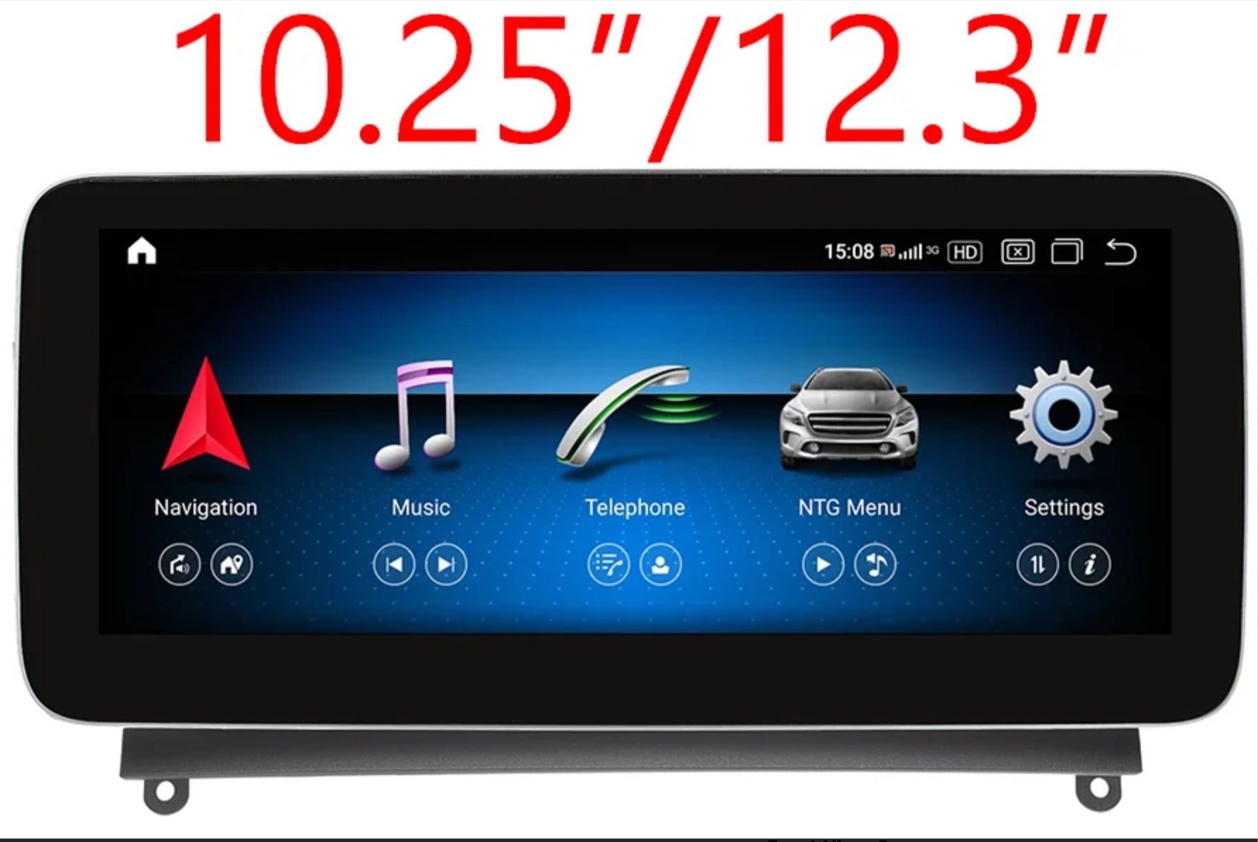 Mercedes Benz C-Class W204 2007-2012 10.25 inch touchscreen aftermarket screen upgrade Car stereo wireless CarPlay and wireless Android Auto