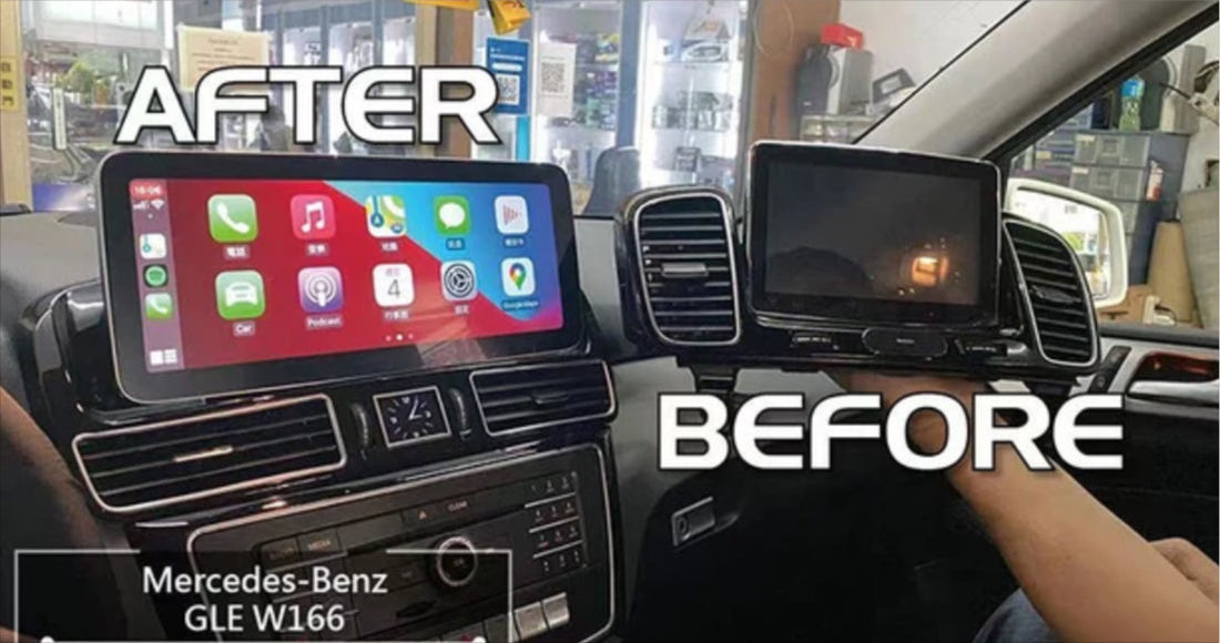 Mercedes Benz GLE-Class 2015-2019 (W166) 12.3 inch touchscreen aftermarket screen upgrade Car stereo wireless CarPlay and wireless Android Auto