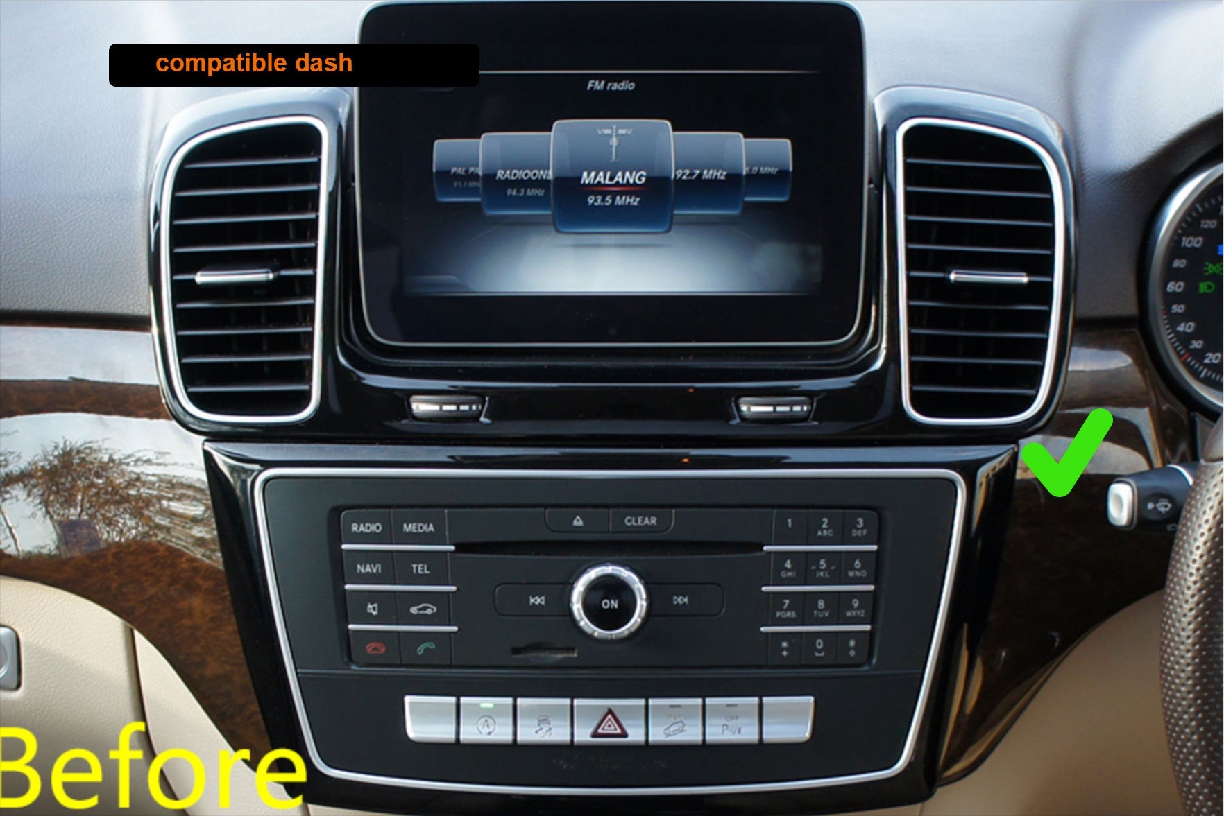 Mercedes Benz GLE-Class 2015-2019 (W166) 12.3 inch touchscreen aftermarket screen upgrade Car stereo wireless CarPlay and wireless Android Auto