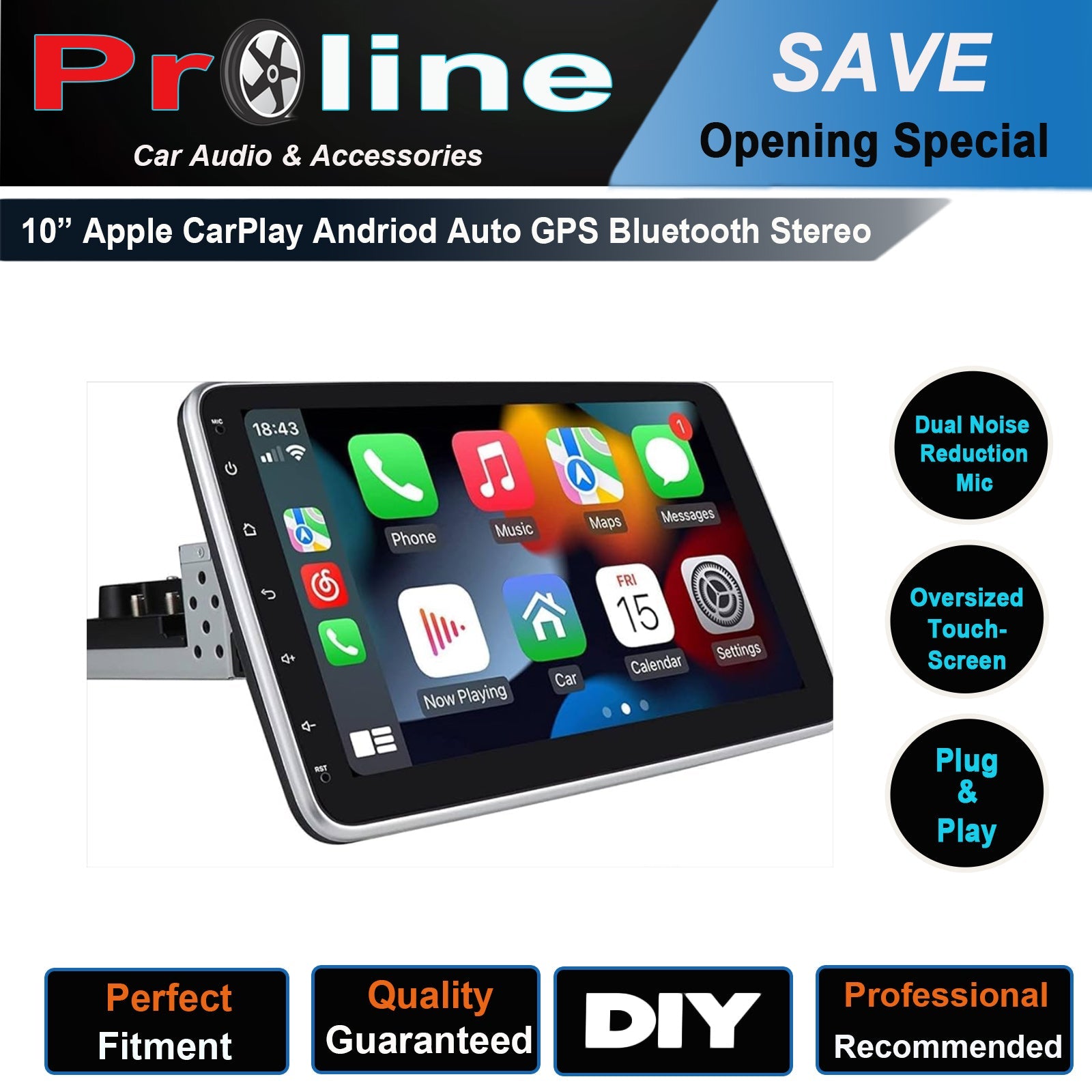 Mitsubishi Lancer 2003-2007 GPS Bluetooth Stereo Wireless Apple CarPlay Android Auto