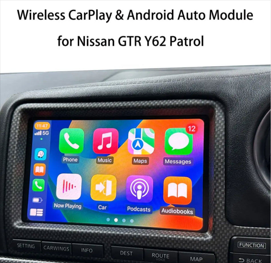 Nissan GT-R 2010-2016 Add wireless CarPlay and android auto integration retrofit plug and play