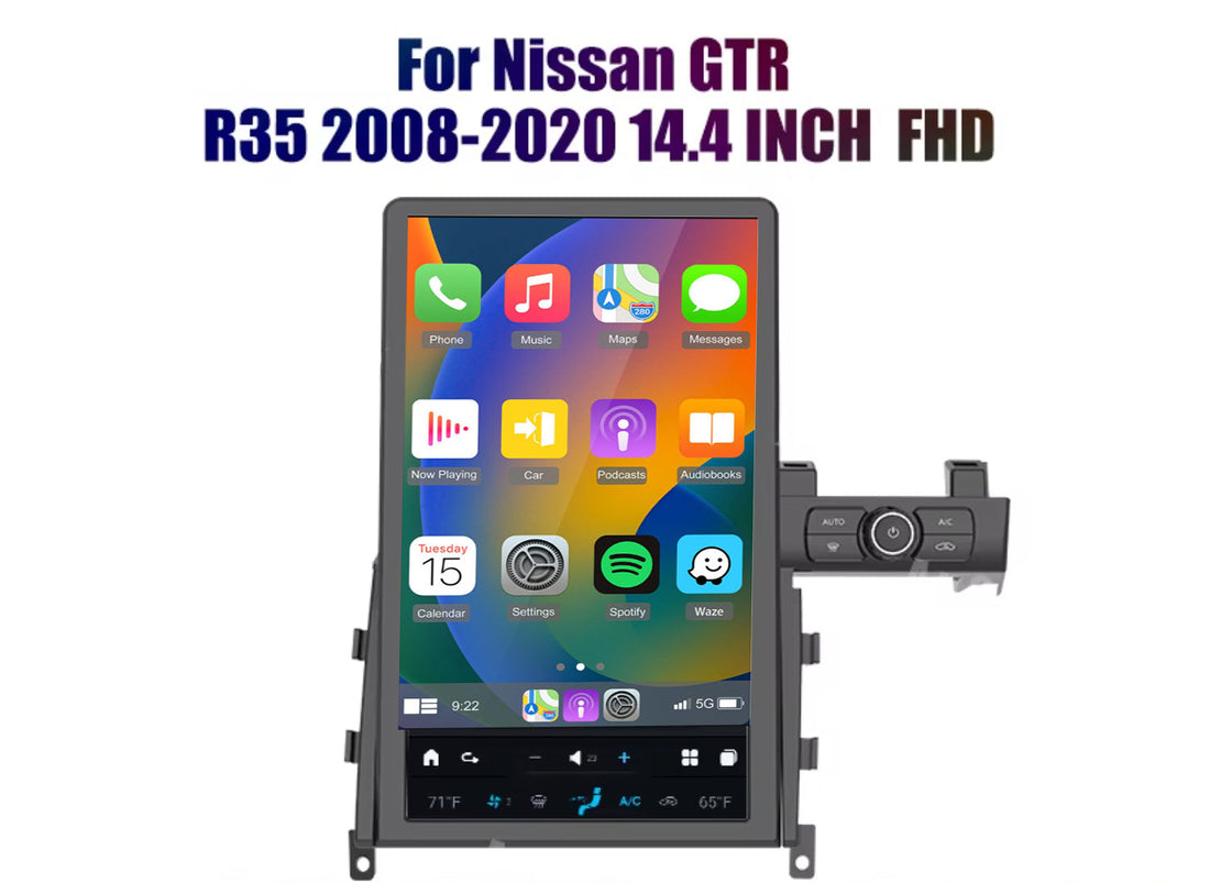 Nissan GTR GT-R 2007-2015 14.4 Tesla Style Radio Auto Stereo Wireless CarPlay Android Auto